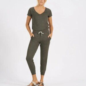 Vuori Charcoal Jumpsuit with Drawstring Waist